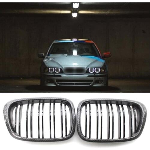2Pcs 25.5cmx16cmx5cm Double Slat Grille Grill 51137005837 51137005838 for BMW 5 Series E39 99-03 Accessories