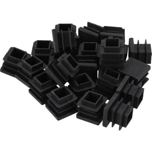 24 Pieces 16 * 16mm Plastic Striated Tube Plugs Insertion Black