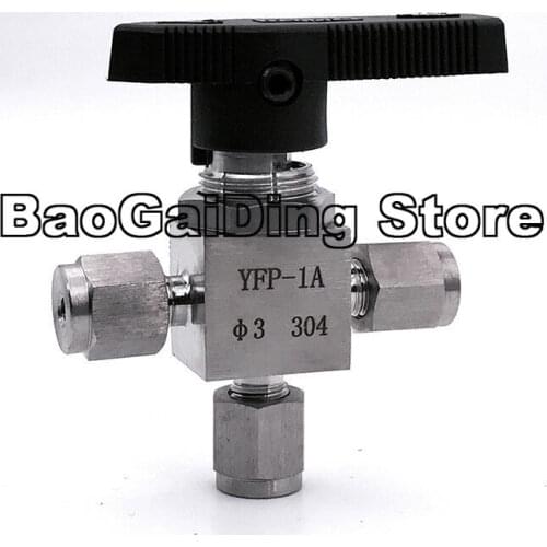 3 Way Ball Valve L Type Hard Tube Stainless Steel 304 High Pressure Temperature Acid Proof