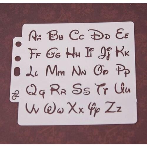 3Pcs Alphabet English Letters Stencils Spray Pattern Card Painting Scrapbooking Stamping Embossing Masking Decorative Template