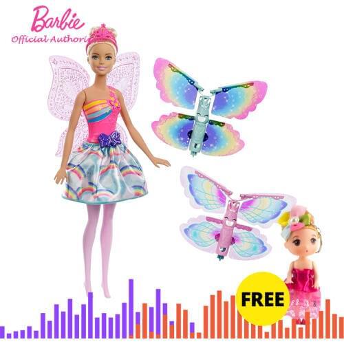 Barbie 2018 Newest Doll Toys Lovely Flying Wings Fairy Different Accessories Pretty Fairy Princess Toy Best Gift For Girl FRB08