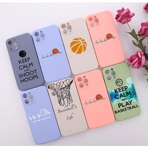 Cool Anime Basketball Style Colorful Phone Cover For iPhone 11 12 Pro Max Mini XS XR X 7 8P Shockproof Candy Phone Case Funda