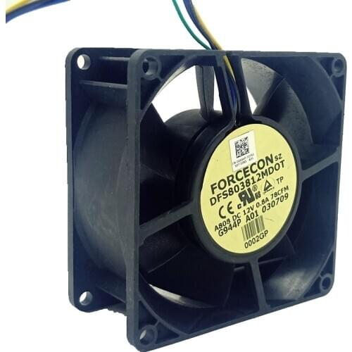 DFS803812MDOT 8038 12V 0.8A 78CFM 4-Wire Chassis Device Cooling Fan 80mm 80X38mm