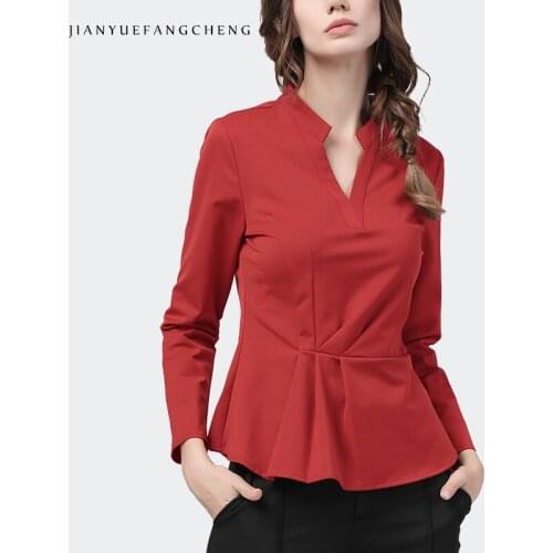 Fashion V-Neck Spliced Women' Shirt 2021 Spring New Slim Short Office Ladies Tops Solid Color Elegant All-Match Female Blouses