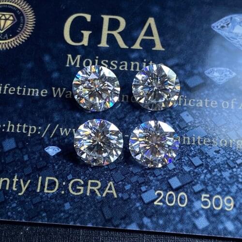 Mosangnai Round GH Color Moissanite 2.0 Carat 8MM For Women Ring