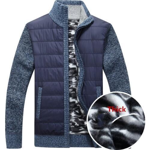 New Mens Clothing Coats Winter Coat Mens Cardigan Zipper Sweater Fleece Men Loose Warm Knitted Sweaters Sweatercoat Outerwear