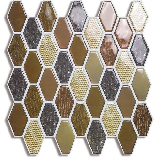 15pcs/pack 3D Brick Wall Stickers Waterproof Wallpaper Stick on Tile in Brown Self Adhesive Stick On Kitchen Backsplash Bathroom