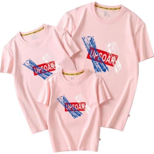 Family Matching Outfits Short Sleeved Round Neck T-shirts Comfortable Family Look Mommy And Me Clothes Baby Girl Boy Big Sister