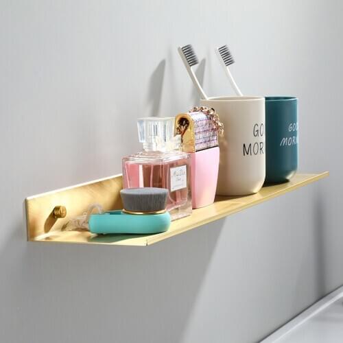 Promation creative gold bathroom corner shelves 30-60cm modern gold bathroom shelves kitchen storage rack bathroom shelves
