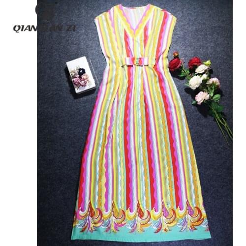 Летние платья в полоску Qian Han Zi China At AliExpress