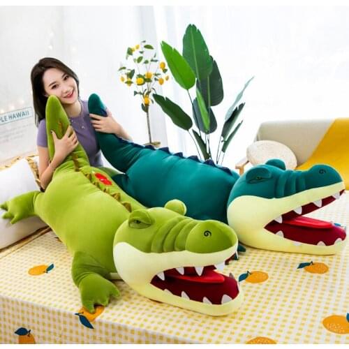 80/100cm Lifelike Crocodile Plush Toy Stuffed Ferocious Alligator Doll Kids Toys Room Sofa Decor Soft Ocean Animals Plush Gift