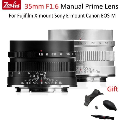 Zonlai 35mm F1.6 Manual Prime Lens for Fujifilm Fuji Mount a6300 a6500 X-A1 X-A2 X-M1 Sony E-mount Canon M4/3 Mirrorless Cameras