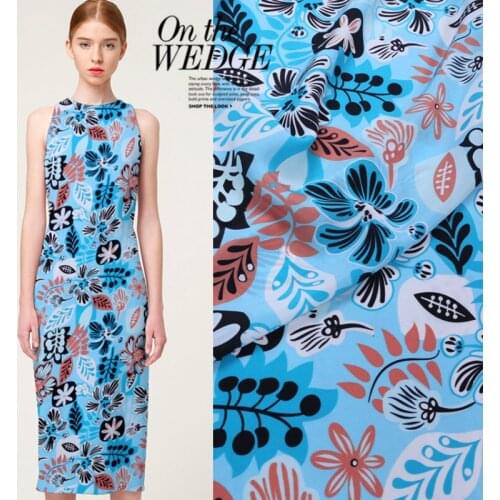 Crepe De Chine Digital Inkjet Printed Fabric Mulberry Silk Summer Dress Shirt Harem Pants Cheongsam Long Skirt Sewing Material