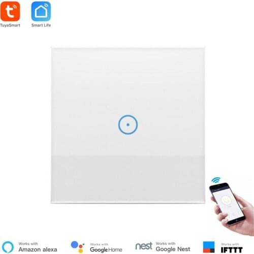Google Home Alexa Compatible Smart Wall Touch Switch WiFi Switch 220V EU Standard For Light Touch Switch Remote Control Timer