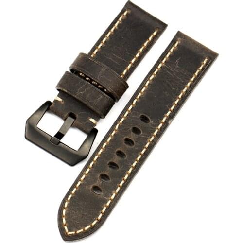 Vintage Gray Leather Strap20 22 24 26MM Italian Leather Watch Strap Suitable for Panerai Watch Strap Mens Watch Strap