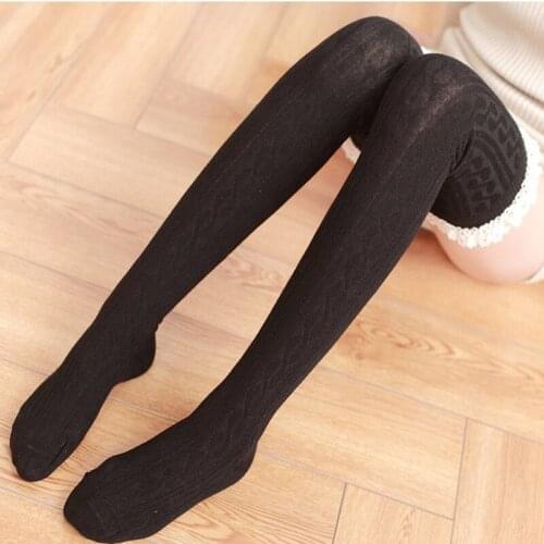 1 Pair Solid Colors Knitted Sexy Stocking Women Warm Thigh High Over The Knee Lace Socks Fashion Ladies Stockings Exotic Apparel