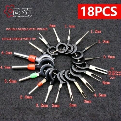 18Pcs 11Pcs Automotive Plug Terminal Remove Tool Set Key Pin Car Electrical Wire Crimp Connector Extractor Kit Accessories