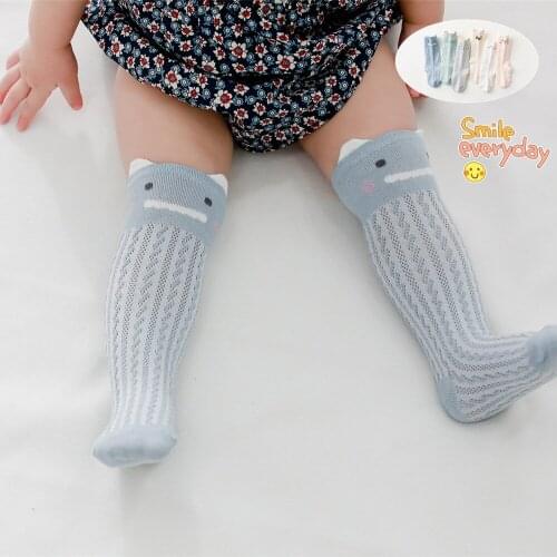 2021 summer thin mesh stockings newborn girl baby pure cotton knee socks mosquito socks baby cute animals