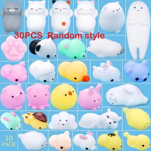 30 Pcs Squishies Mochi Animals Stress Toys Mini Animal Squishy Stress Relief Animal Toys Squeeze Toys