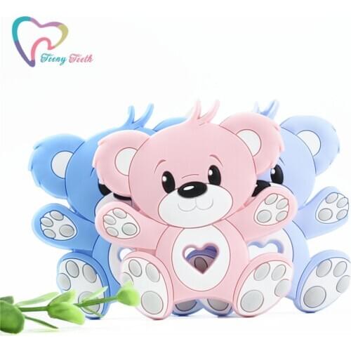 5 PCS Silicone Cartoon Bear Teether BPA Free Cute Baby Teething Toy Infant Nursing Gifts Newborn Baby Toys Silicone Baby Teether
