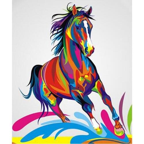 5D DIY Diamond Painting "Cartoon Horse" Embroidery Full Round Diamond Cross Stitch Rhinestone Mosaic Painting Decor