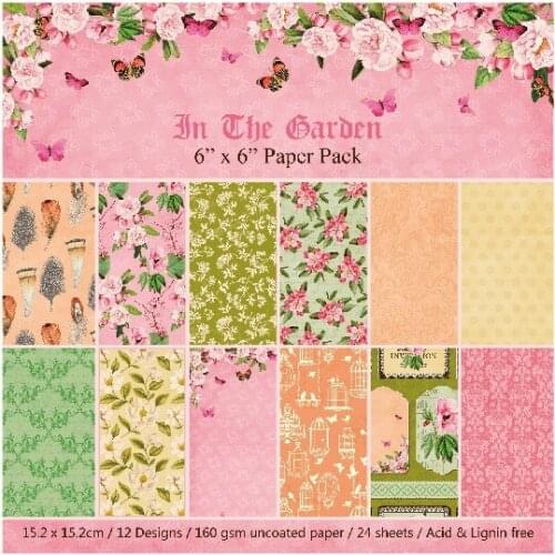 6" 12/24sheetsIn The Garden Origami Paper Scrapbook Paper DIY background pad Home deco