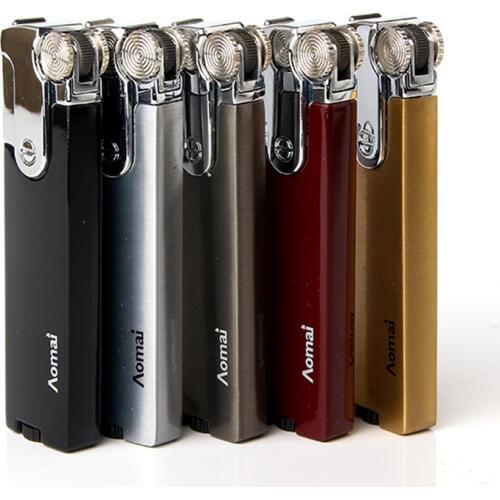 Cigarette Accessories Windproof Slim Gas Lighter Metal Cover Cigar Lighters New Style