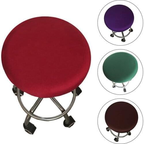 Round Chair Cover Bar Stool Cover Elastic Seat Cover Home Chair Slipcover Round Chair Bar Stool Solid Color