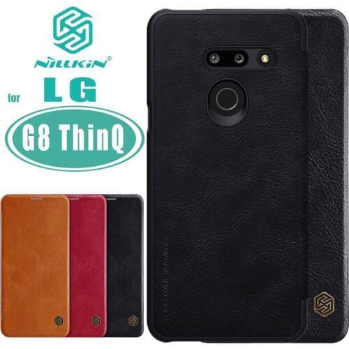 LG G8 ThinQ Case for LG G8 ThinQ Case NILLKIN Qin Business Flip Leather Case Card Slot Back Cover for LG G8 ThinQ Phone Case
