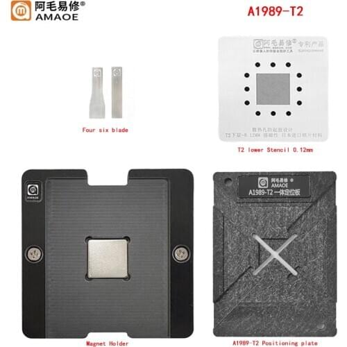 For Macbook A1989-T2 Reballing Set IC Soldering Plate Location Platform Magnet Base BGA Stencil Tin Plant