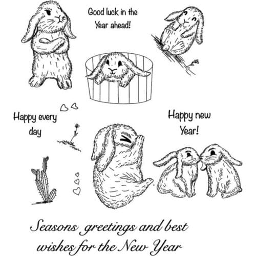 YX072 rabbit Photopolymer Stamps Metal Cutting Dies And Stamps Stencils Scrapbooking Photo Album Decorative Embossing