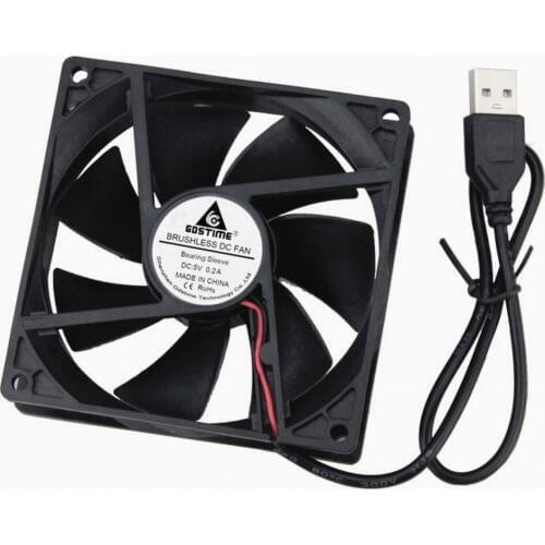 Gdstime 10 Pcs 9225s USB 92mm Axial Motor Cooling Fan 5V 92x92x25mm 9cm DC Brushless Computer Case PC Cooler 90mm