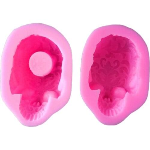 Skull Head Ashtray Epoxy Resin Mold Flowerpot Plant Pot Silicone Mould DIY Crafts Plaster Home Decoration Ornaments Casting Tool
