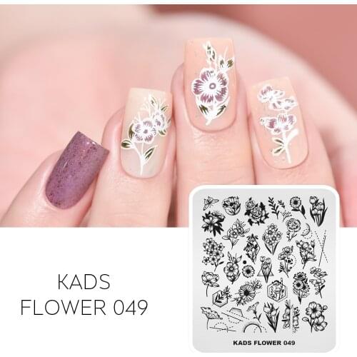 KADS Nail Stamping Plates Flower Rose Daisy Geometric Stamping Nail Art Mold Stainless Steel Stencil Template Tool 2020 New