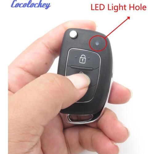 Cocolockey Folding Flip Remote Key Shell For HYUNDAI Ix35 45 Santa Fe Keyless 3Buttons Entry Fob Auto Replacement Parts NO LOGO