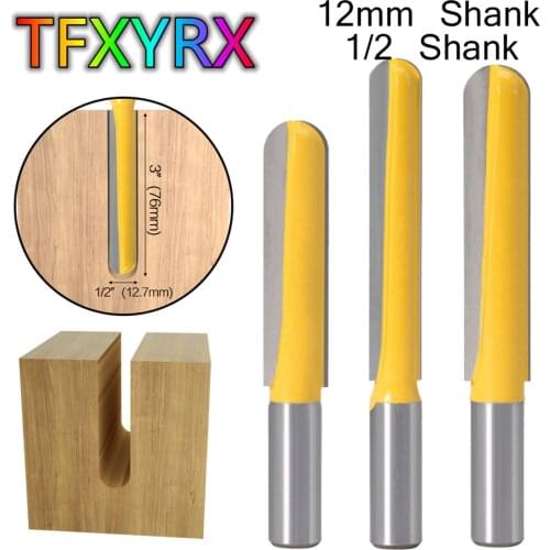 1pc 12mm 1/2 Inch Shank Long Blade Round Nose Core Box Router Bit Carbide Milling Cutter for Wood Woodworking Tools End Mill