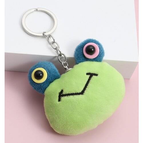 Cute Keychain Stuffed Plush Frog Key Ring Green Hot Pink Animal Toys Key Chains For Women Men Children Friendship Birthday Gifts