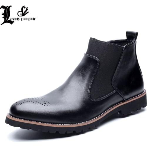 Men Ankle Boots Dress Mens Shoes High Quality Fashion Chelsea Boots Autumn Brogues Leather Casual Shoes free shipping LP154