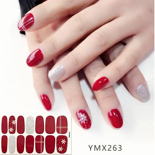 14 tips/sheet Nail Stickers Hundred Flowers Pink Pattern Stars Dots Golden Embellishment Decorative Nail Appliques Nail Tools