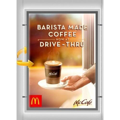 Wholesale A1 Cable Hanging Slim Magnetic Acrylic Frame LED Illuminated Panel Single Sided Window Display Signs