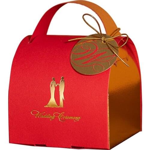 Wholesale Wedding Favor and Gift Box Packaging Pink Small Boxes for Gifts Candy Gift Bag with Handle Wedding & Engagement Party