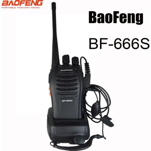 New Portable Radio baofeng BF666s BF-666S Walkie Talkie 5W 16CH UHF BF 666S Comunicador Transmitter Transceiver with headset
