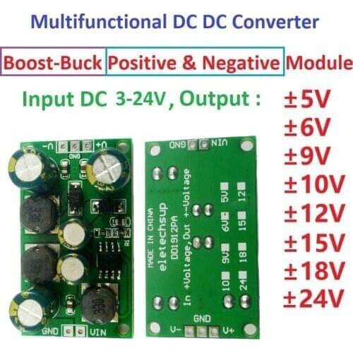 DYKB 2in1 DC-DC Converter Boost-Buck Positive negative Power Supply 3V~24V to ±5V ±6V ±9V ±12V/±15V ±24V Voltage Regulator