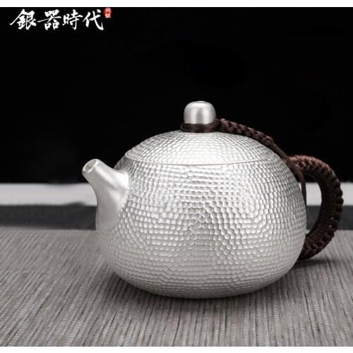 Silver age a sterling silver 999 xi shi pot of large household teapot handmade silver kung fu tea kettle