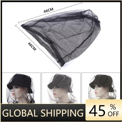 Outdoor Mosquito Bee Insect Mesh Head Face Protector Fishing Hunting Net Hat Mask Caps