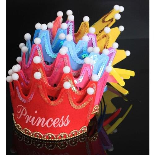 Party Hat Flashing Light LED Glow Hats Headband Princess Crown Cap Happy Party Kids Christmas Valentines Day Wedding Birthday