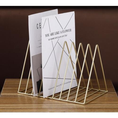 Wrought Iron Book Storage Rack Home Decoration Desktop Newspaper Rack Home Office Documents Book Storage Rack