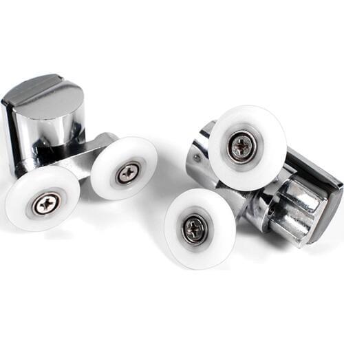 Heavy Duty Zinc Alloy Dual Wheel Top/Bottom Shower Door Rollers Runners 23mm Wheel Dia Bathroom Sliding Door Hanging Wheel