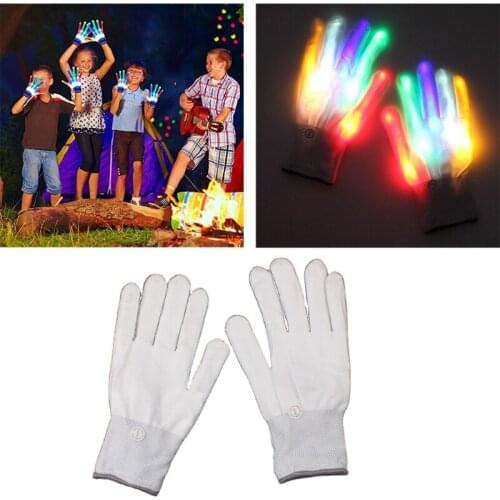 LED Gloves Glowing Light Up Gloves Finger Lights Favors for Kids Luminous Colorful Flashing Toys Creative Photo Props