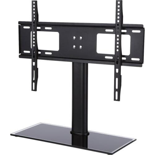 Universal Table TV Stand for 32-57" LCD LED Screen Height Adjustable Monitor Desk Bracket with Tempered Glass Base VESA600x400mm